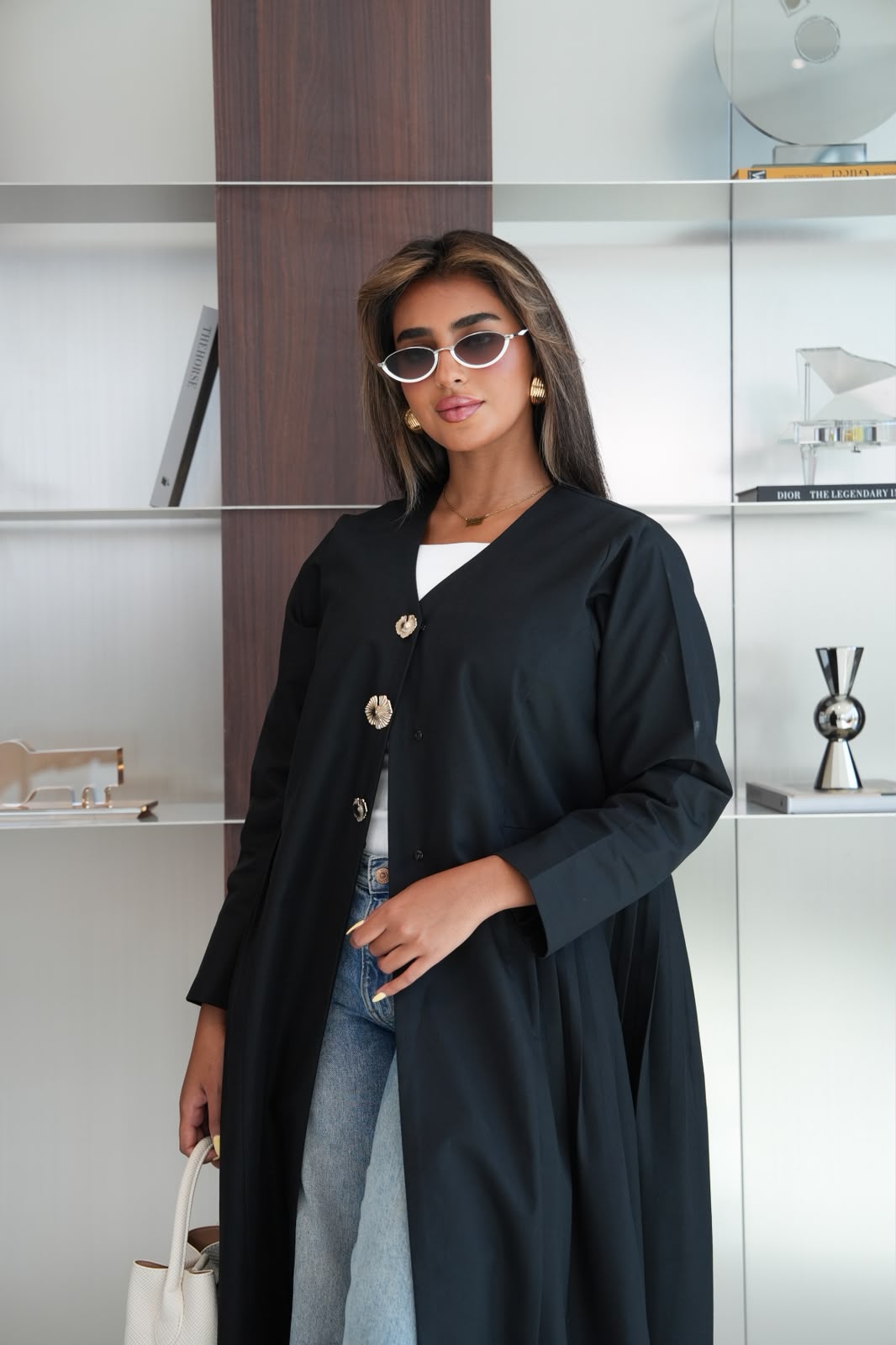 black crepe abaya. C:6814