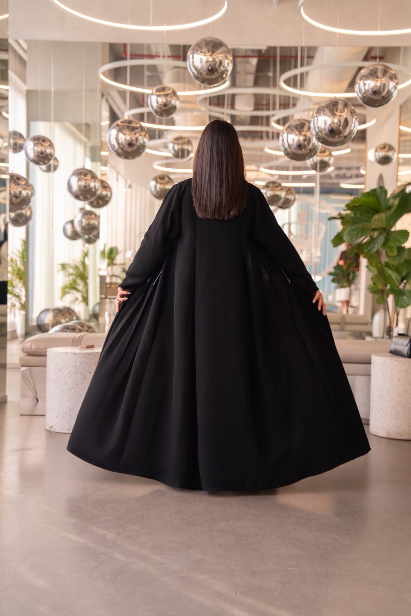 black crepe abaya.C:6637