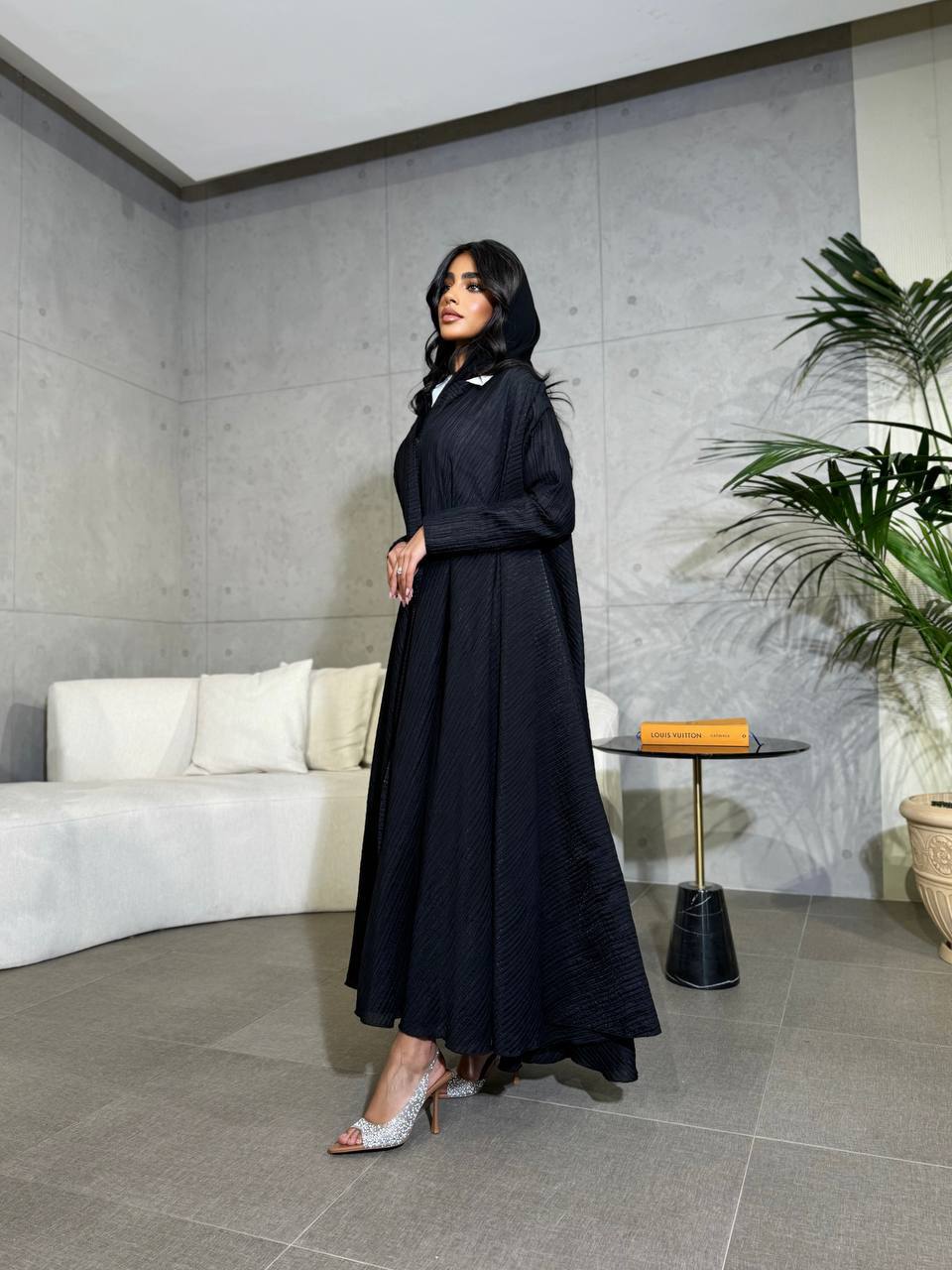 Abaya Crepe Black C:6505 Black (Free size)