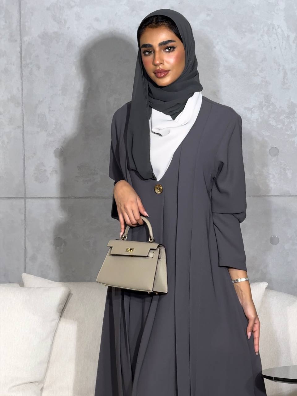 Crepe Blazer Grey C:6489 Gray