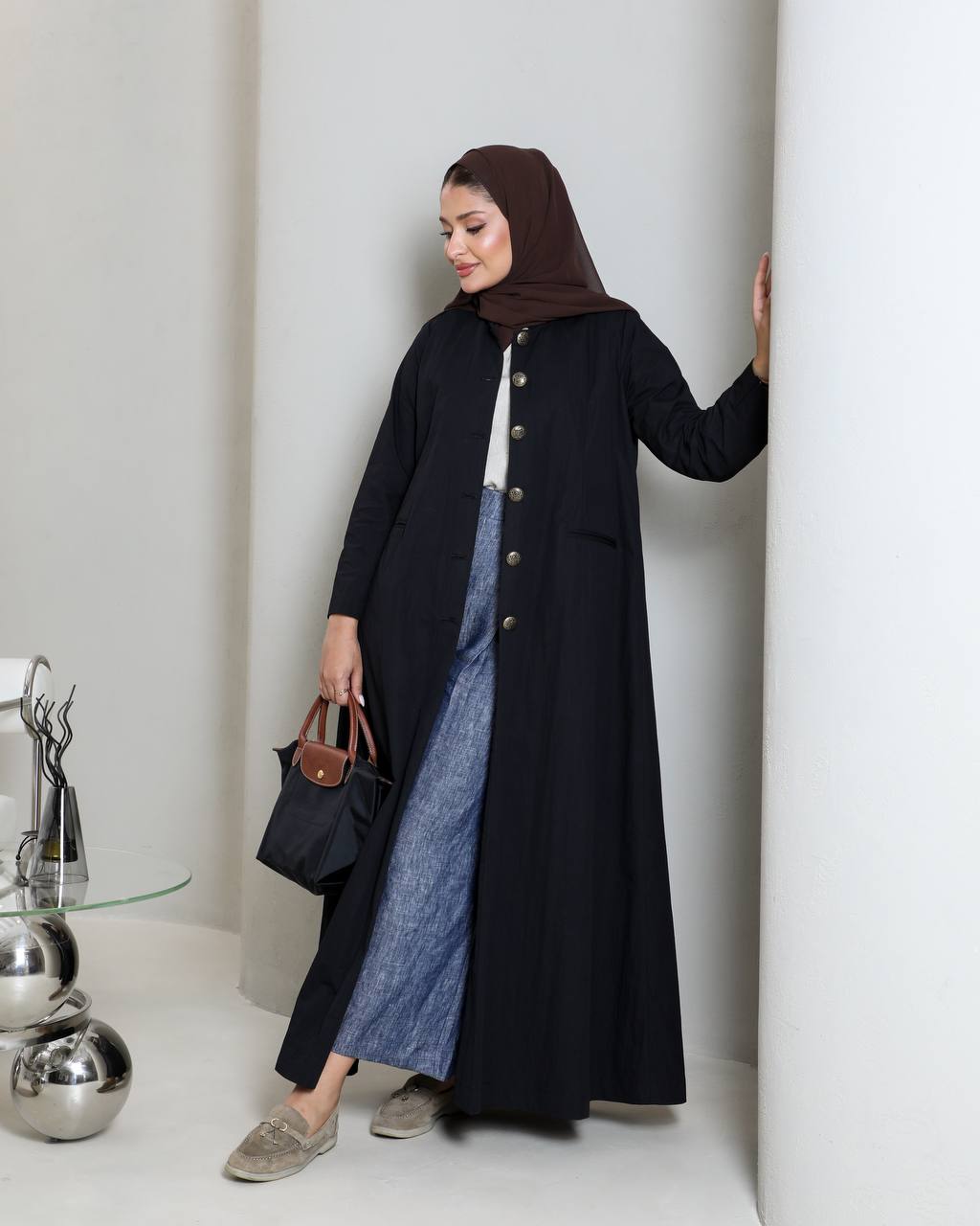 Black trench coat C:6657