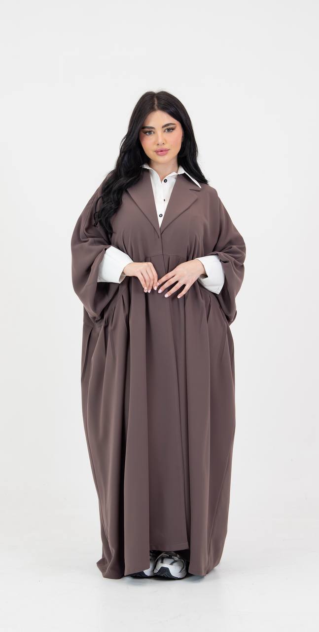 crepe abaya in brown. C:3034
