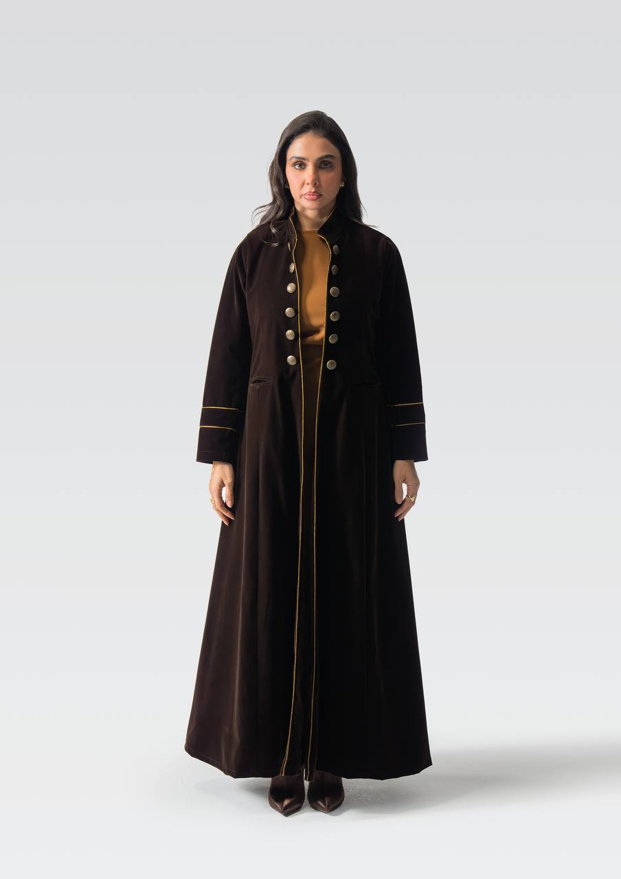 Brown velvet abaya.C:6836