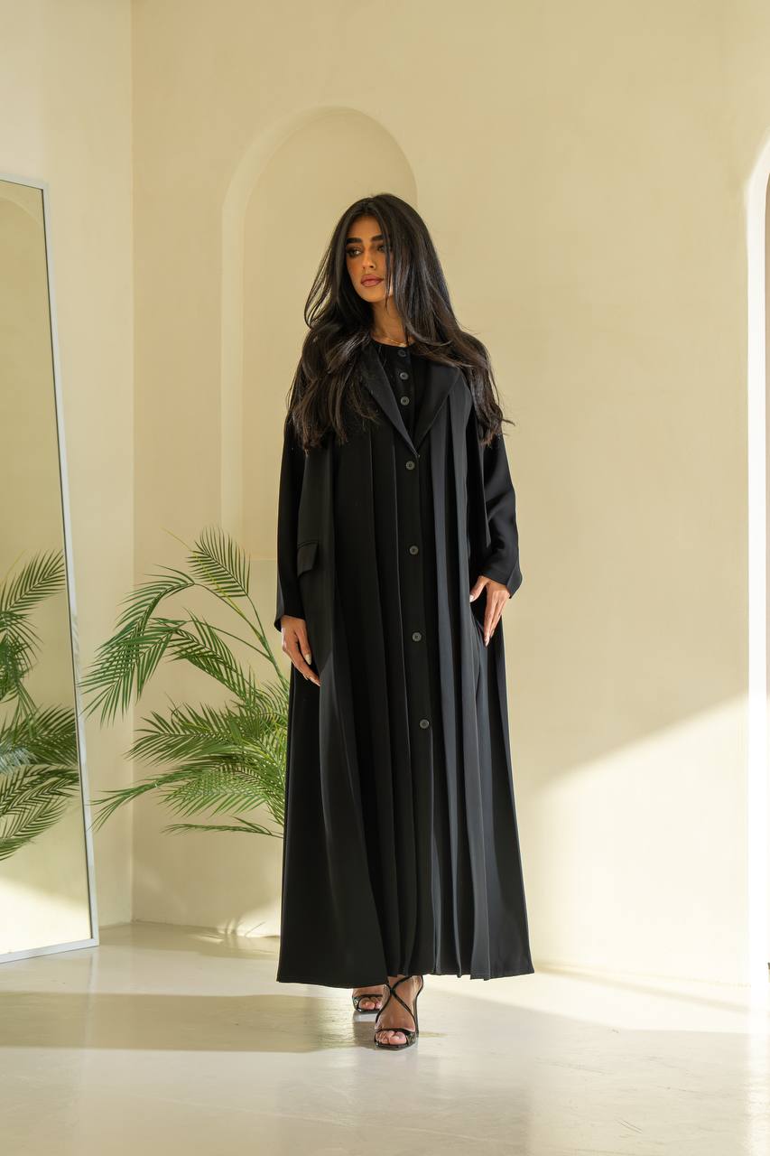 Crepe Abaya in black color C:6545 black