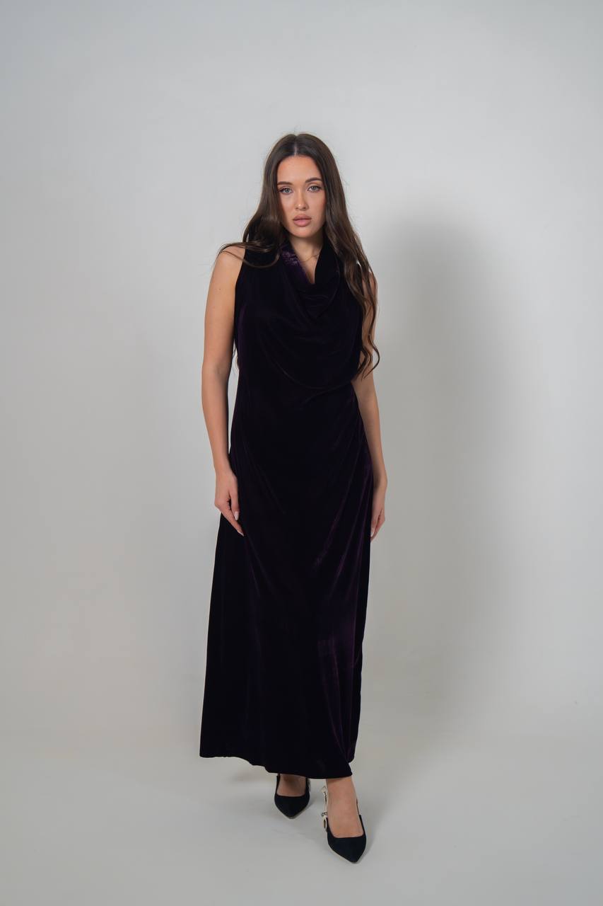 Purple velvet dress. C:222