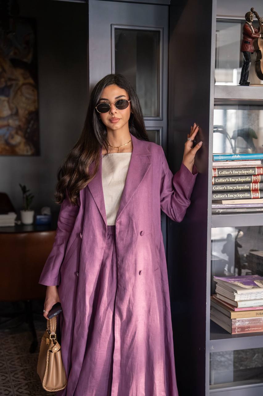 عباية لينن باللون البنفسجي . C: 6779