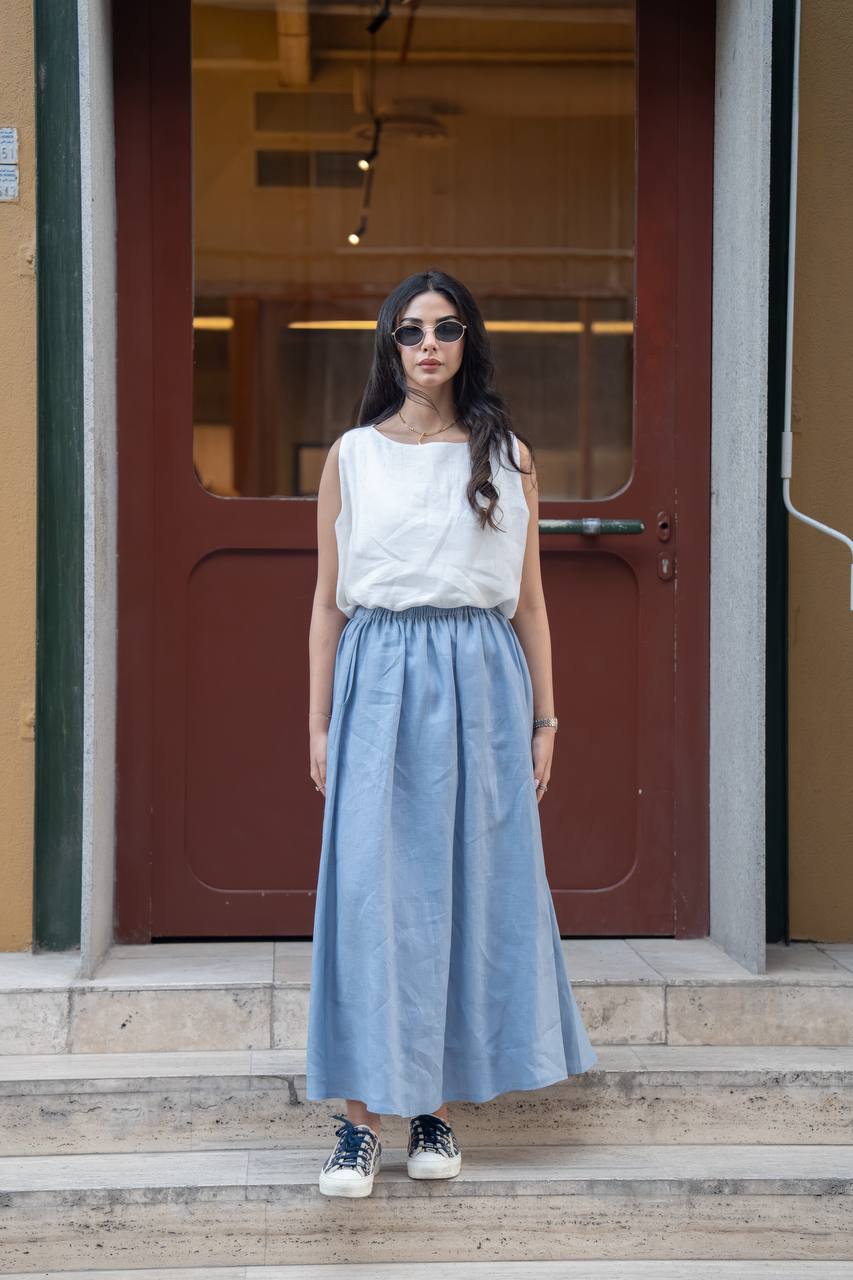 Blouse and skirt set, linen. C:236