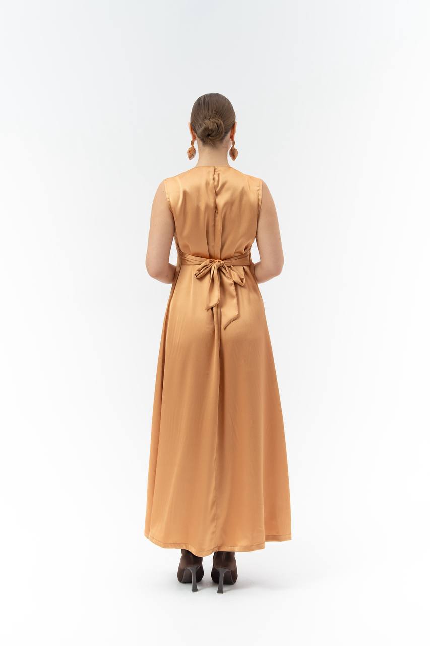 Orange crepe dress.C:257