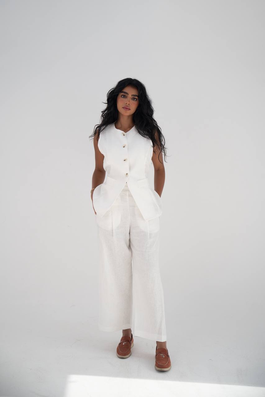 White vest and pants set C:202