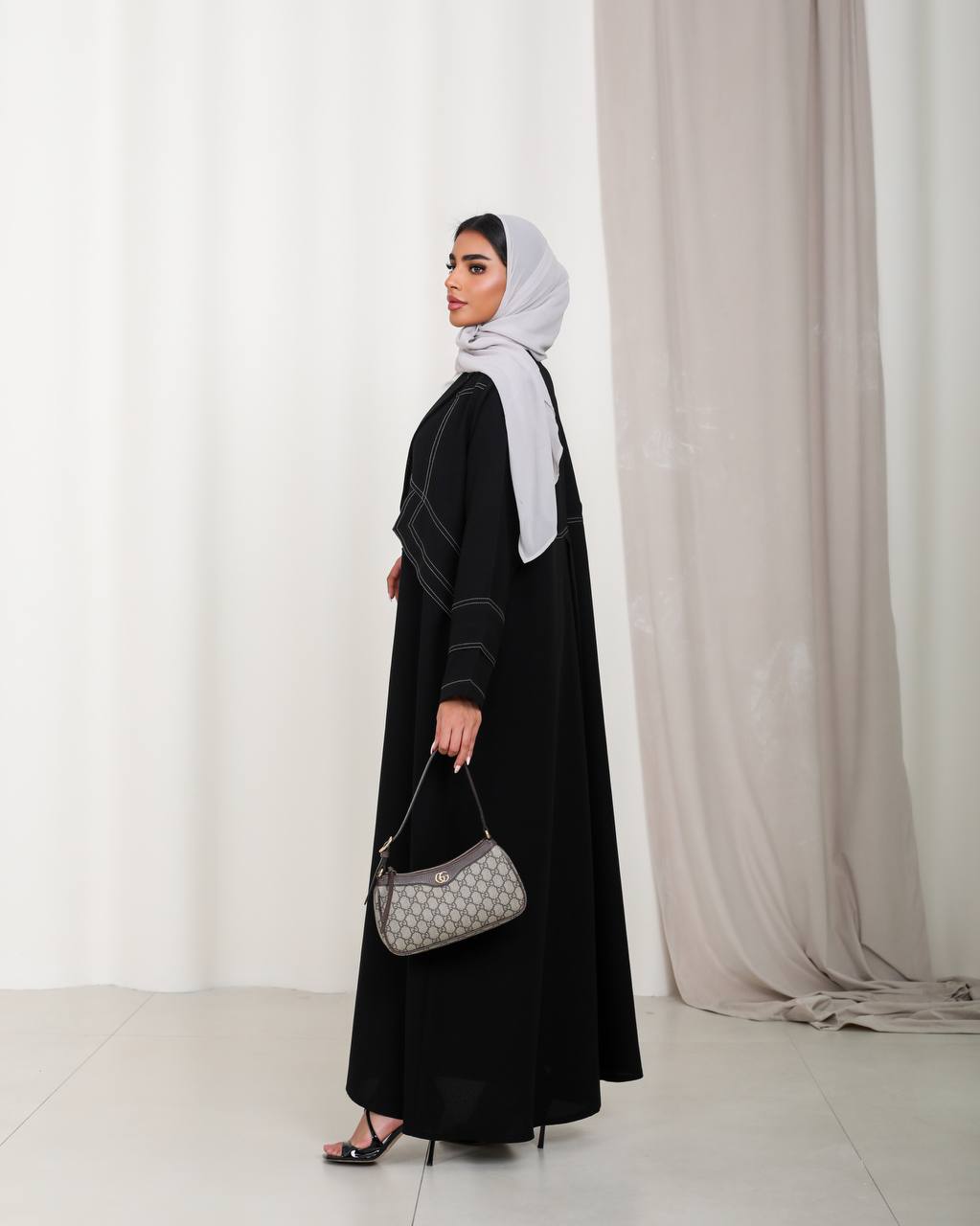 Abaya Blazer Black Crepe Fabric C:6492