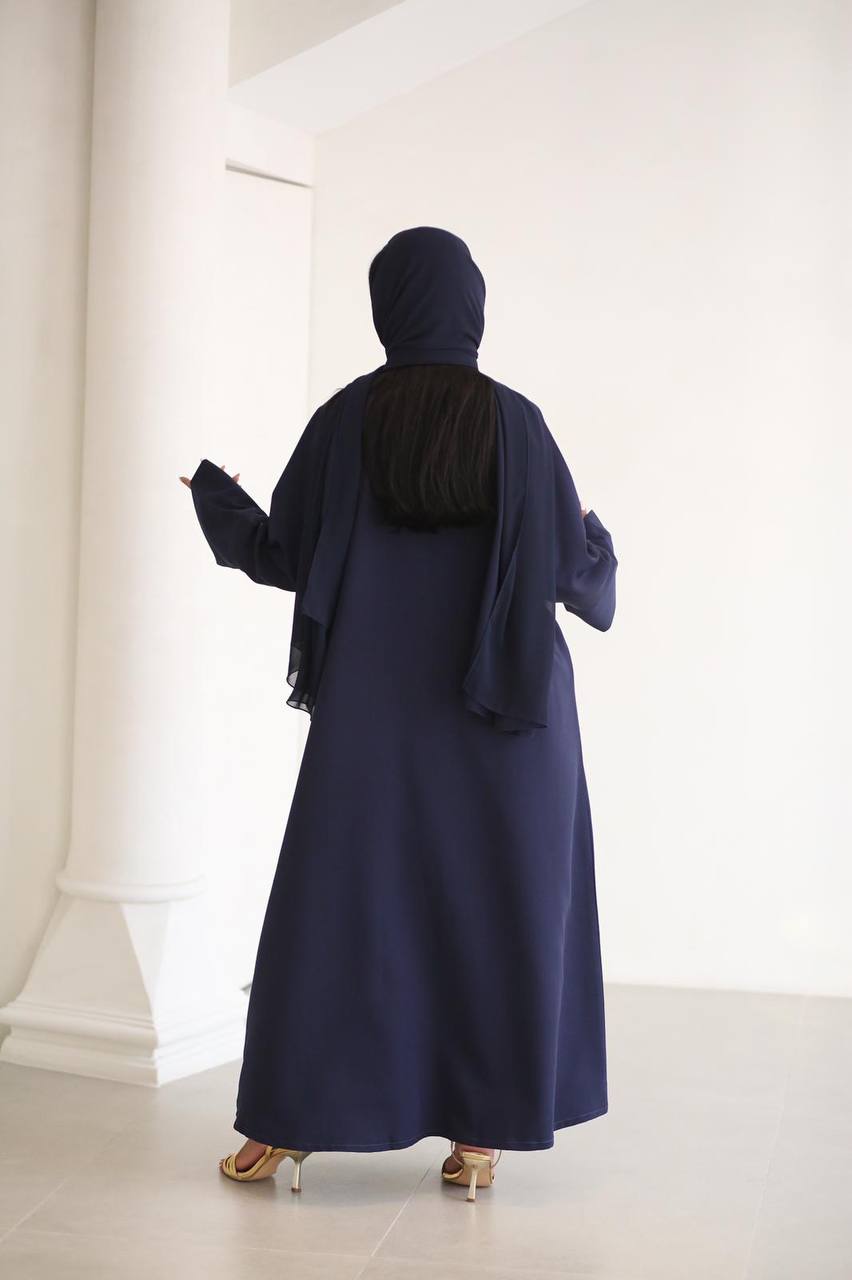 Abaya Crepe C:6518 Blue