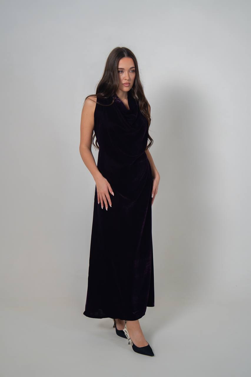 Purple velvet dress. C:222