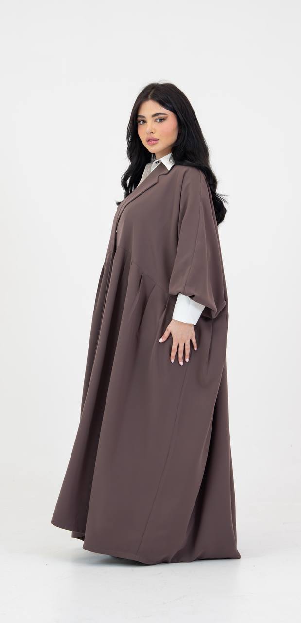 crepe abaya in brown. C:3034