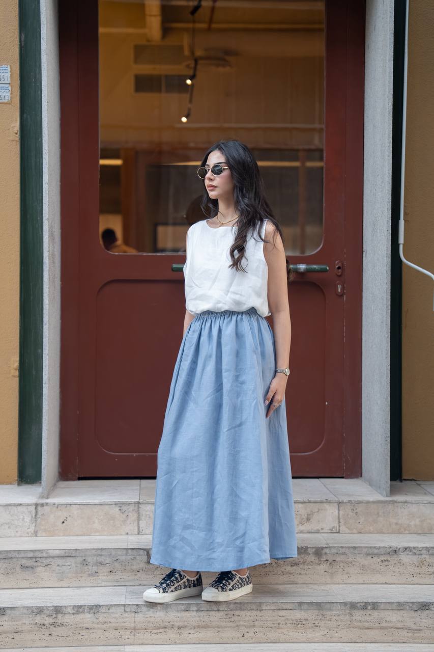 Blouse and skirt set, linen. C:236
