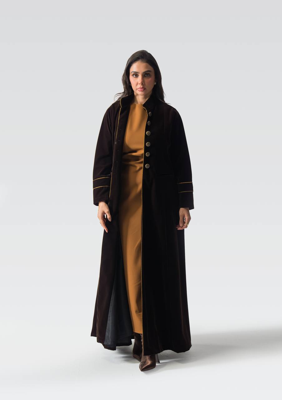 Brown velvet abaya.C:6836