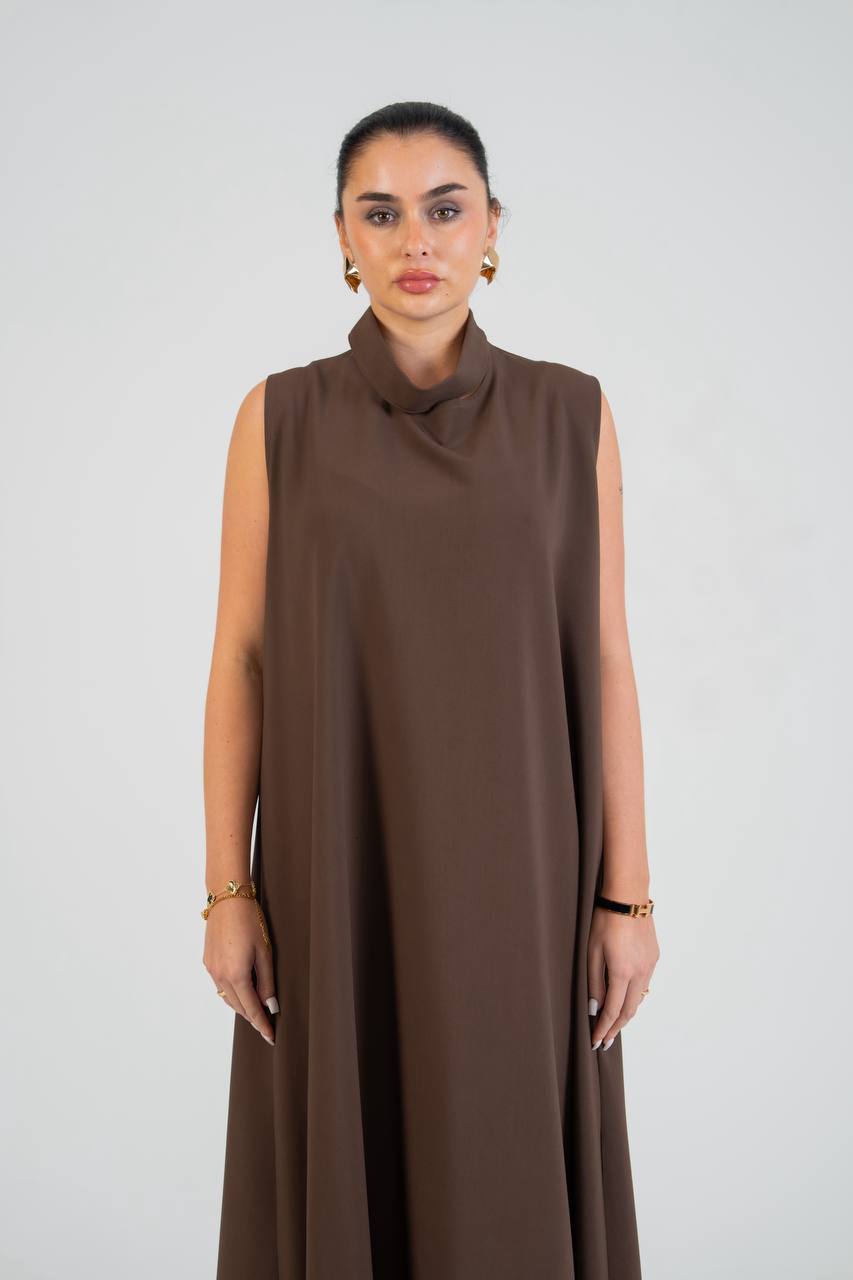Brown crepe dress.C:269