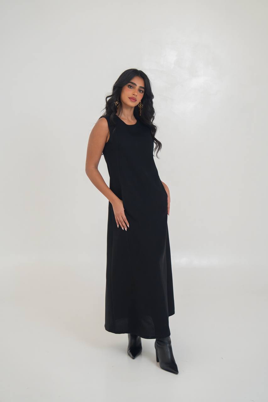 black crepe dress. C:197 Black