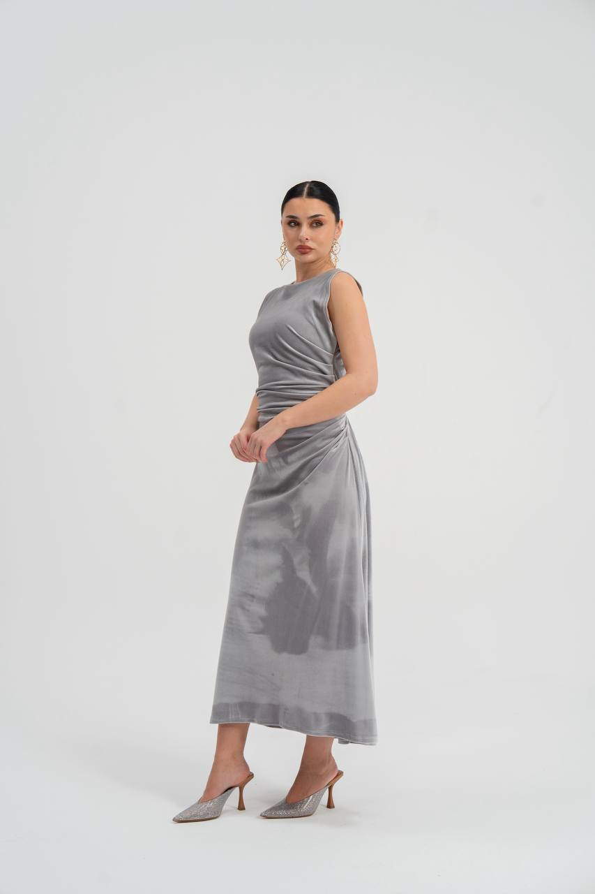 gray velvet dress. C:226
