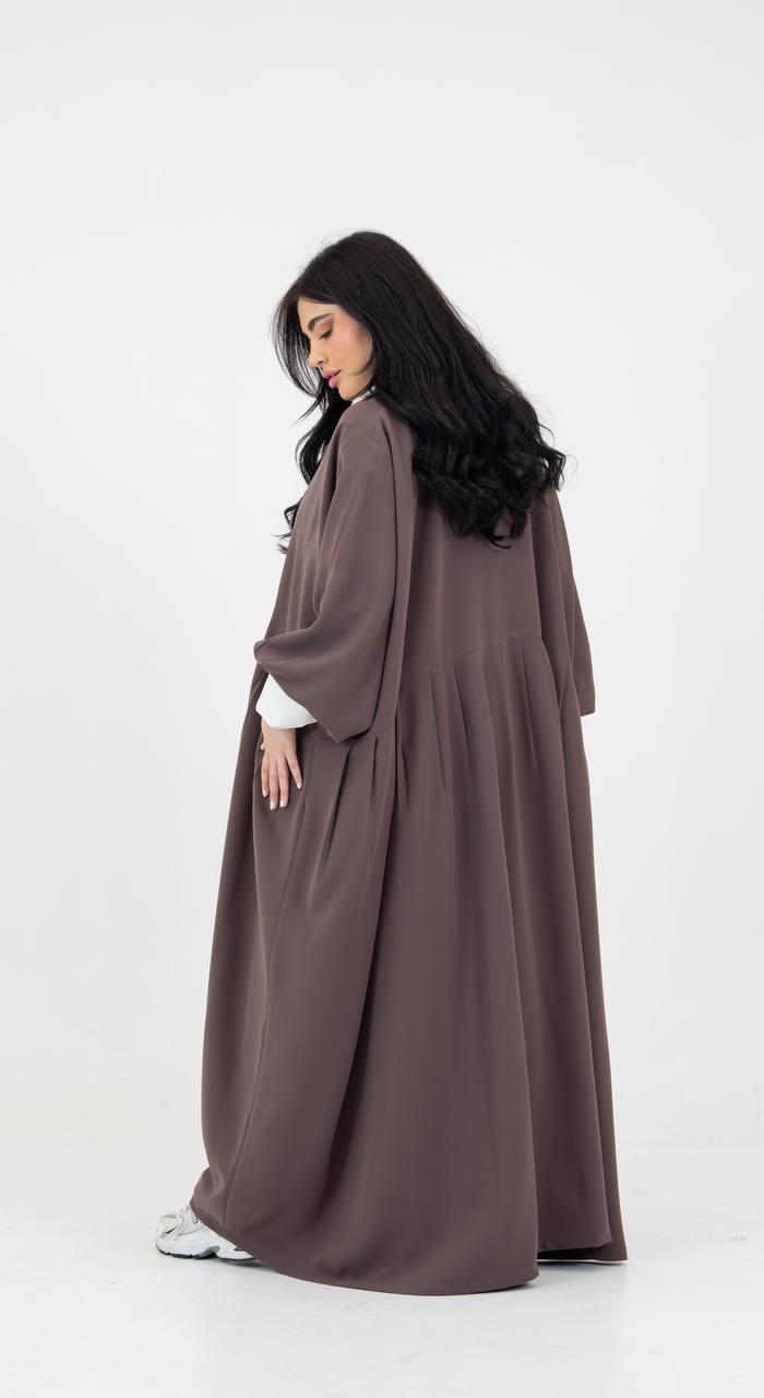 crepe abaya in brown. C:3034