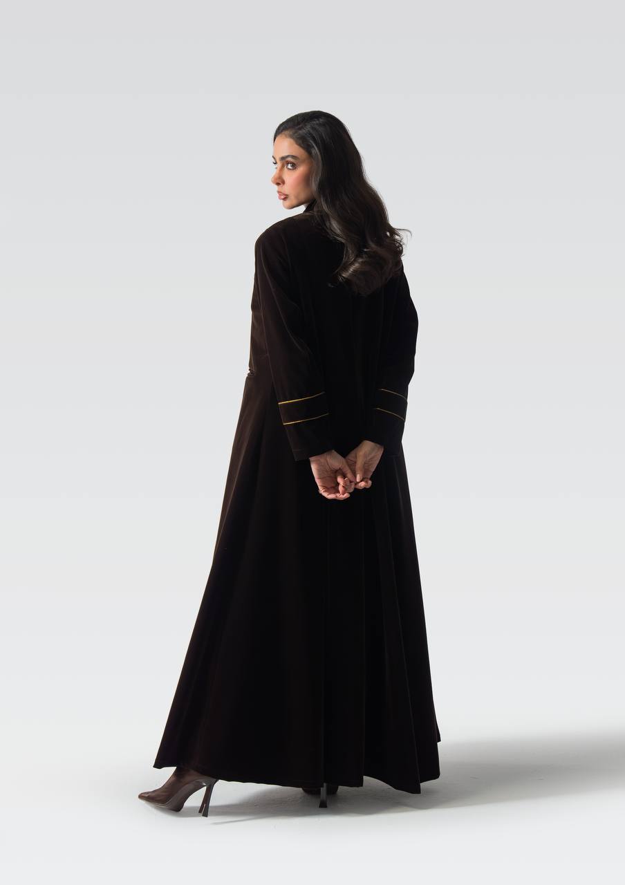 Brown velvet abaya.C:6836