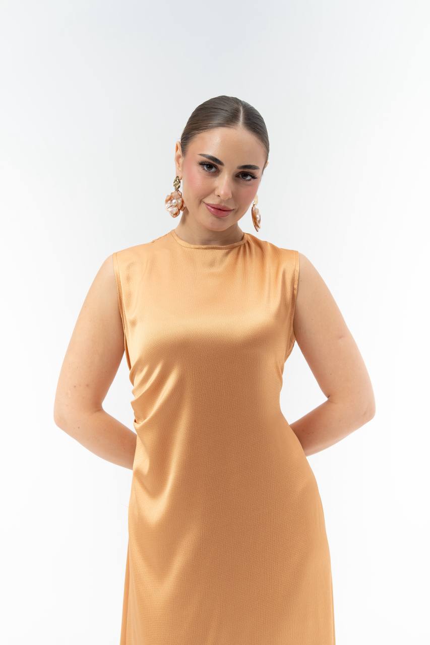 Orange crepe dress.C:257