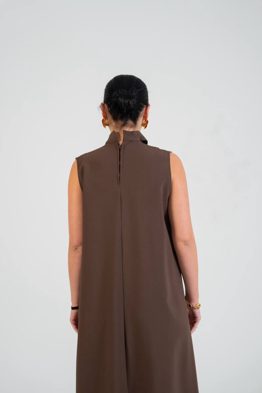 Brown crepe dress.C:269