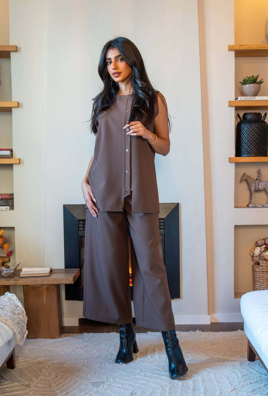 Brown vest & Trousers Set  C:179 Brown
