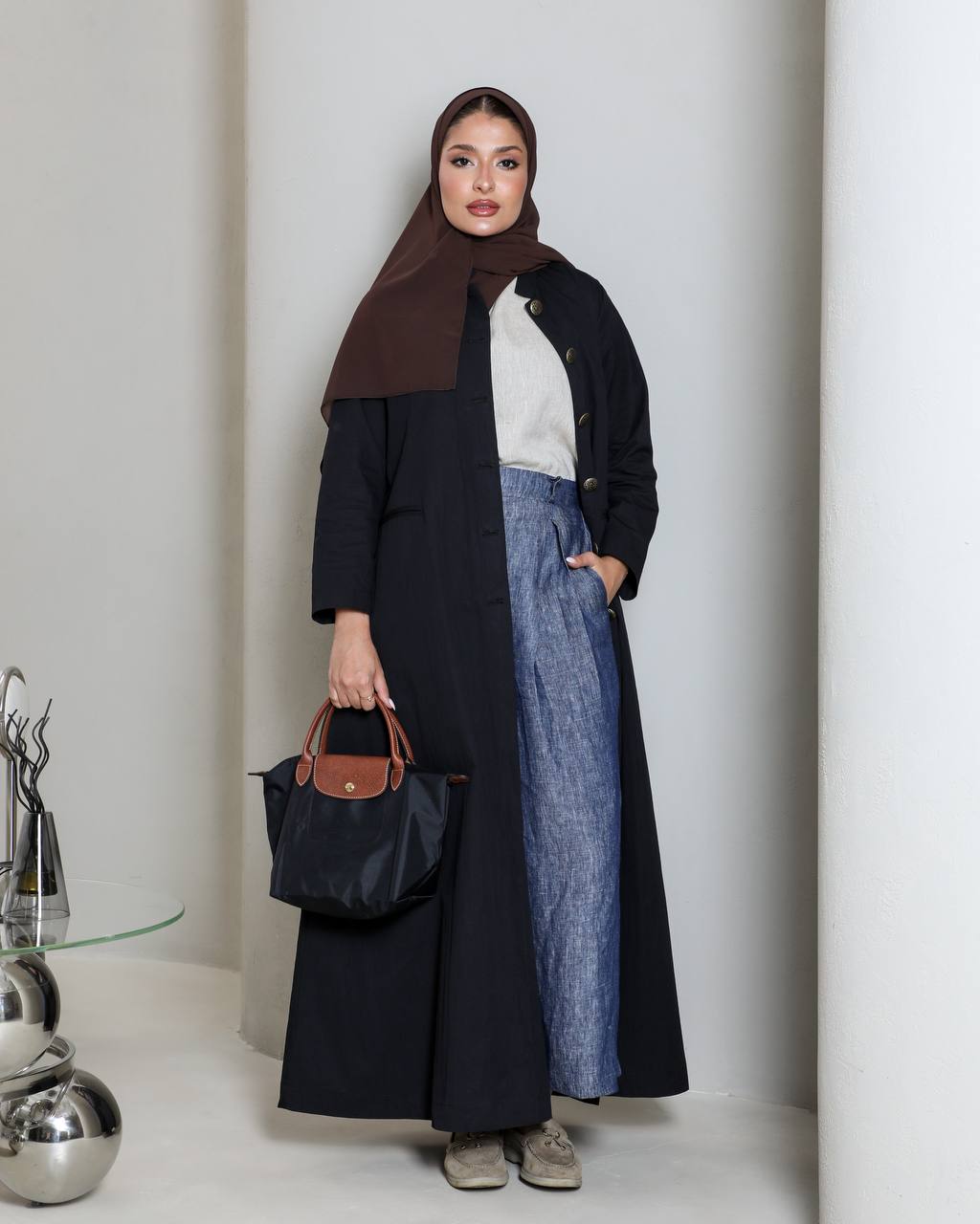 Black trench coat C:6657