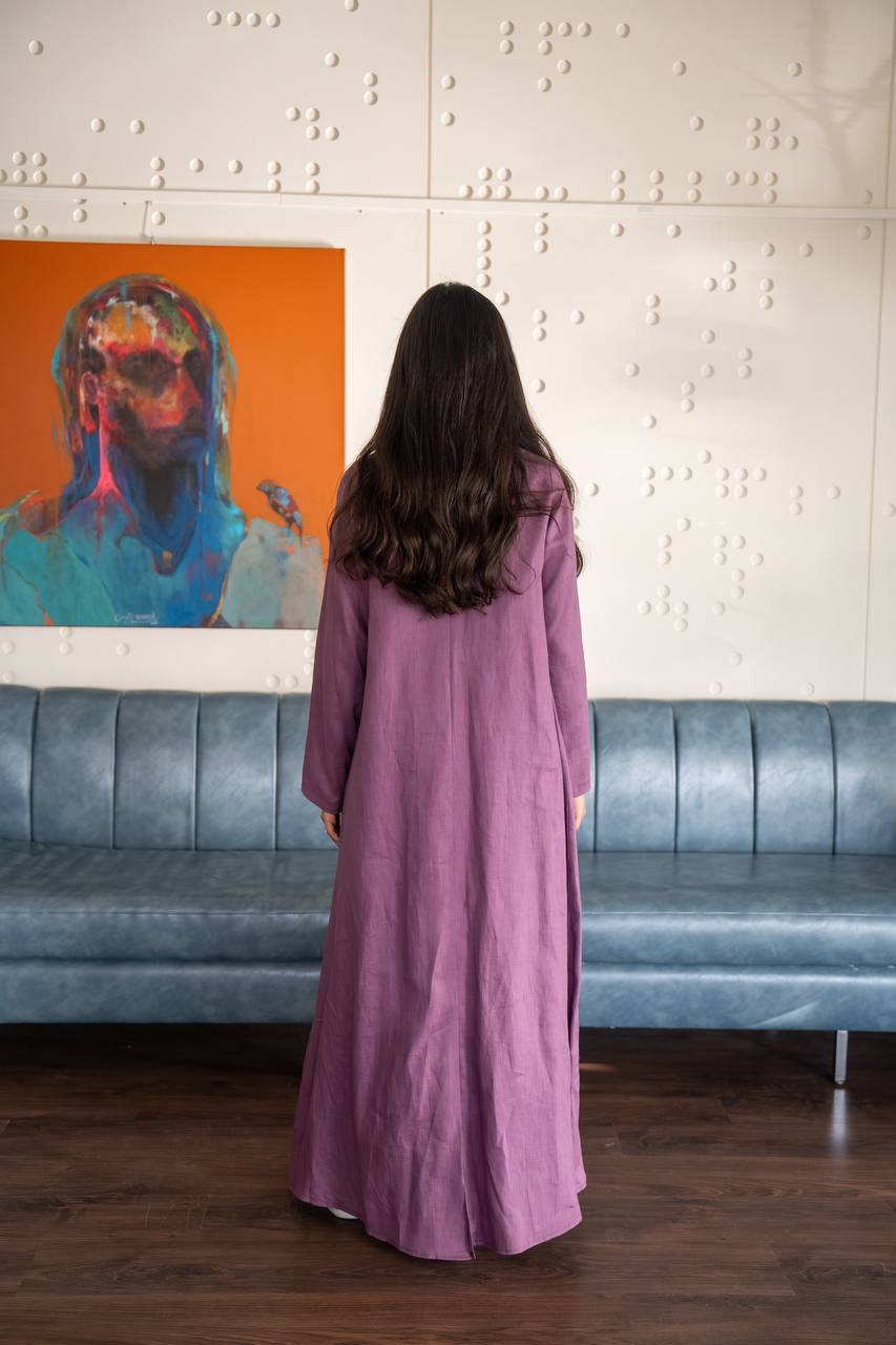 عباية لينن باللون البنفسجي . C: 6779