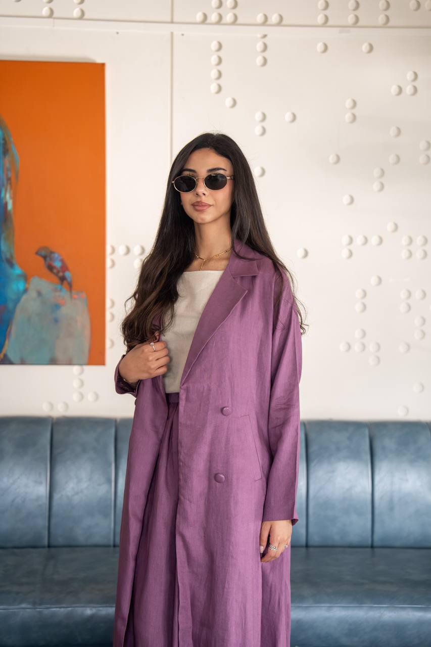 عباية لينن باللون البنفسجي . C: 6779