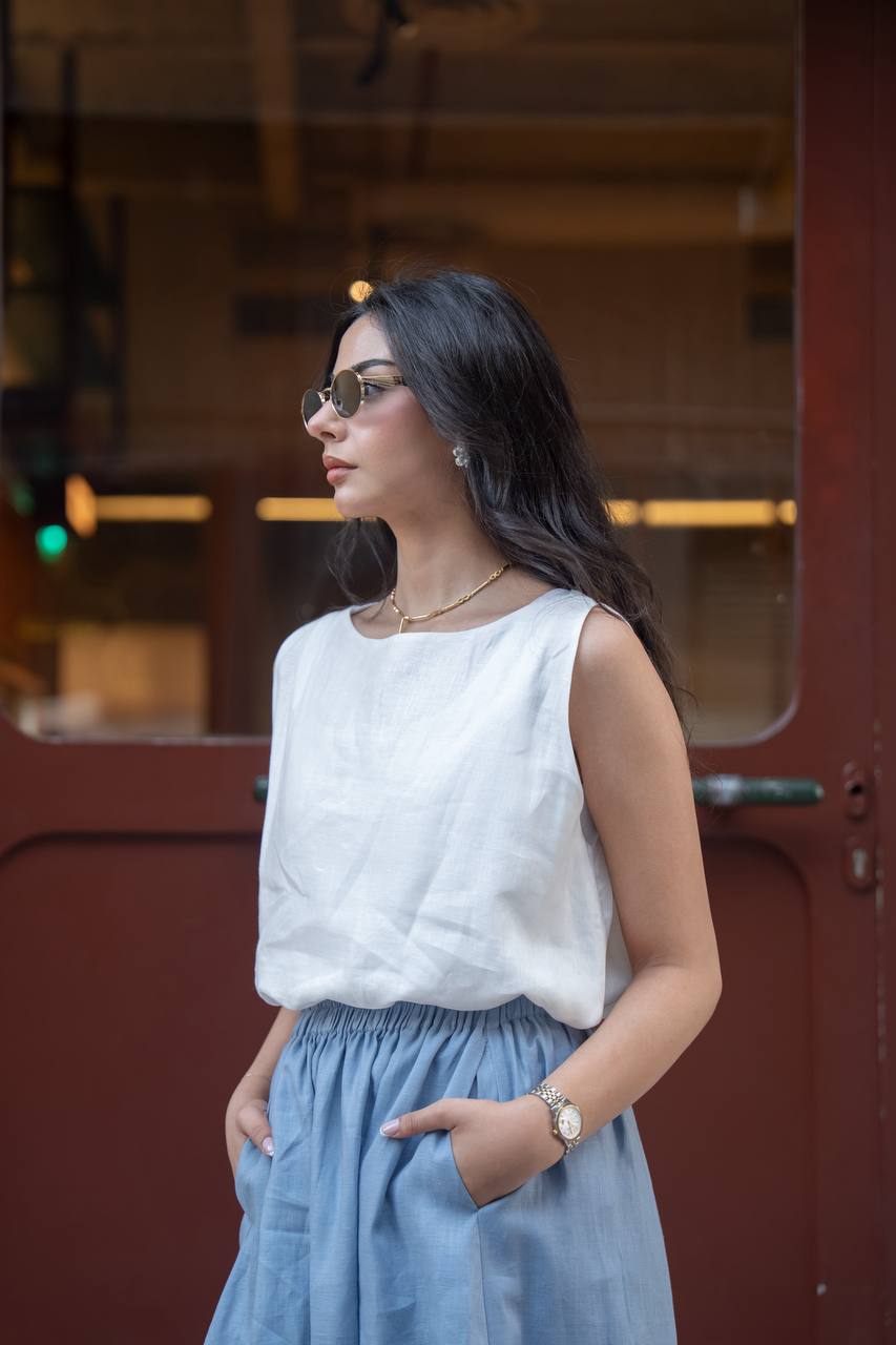 Blouse and skirt set, linen. C:236