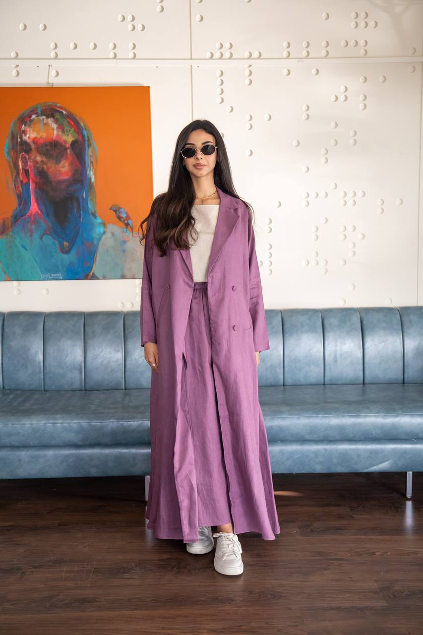 عباية لينن باللون البنفسجي . C: 6779