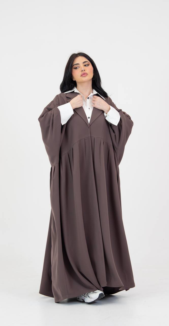 crepe abaya in brown. C:3034