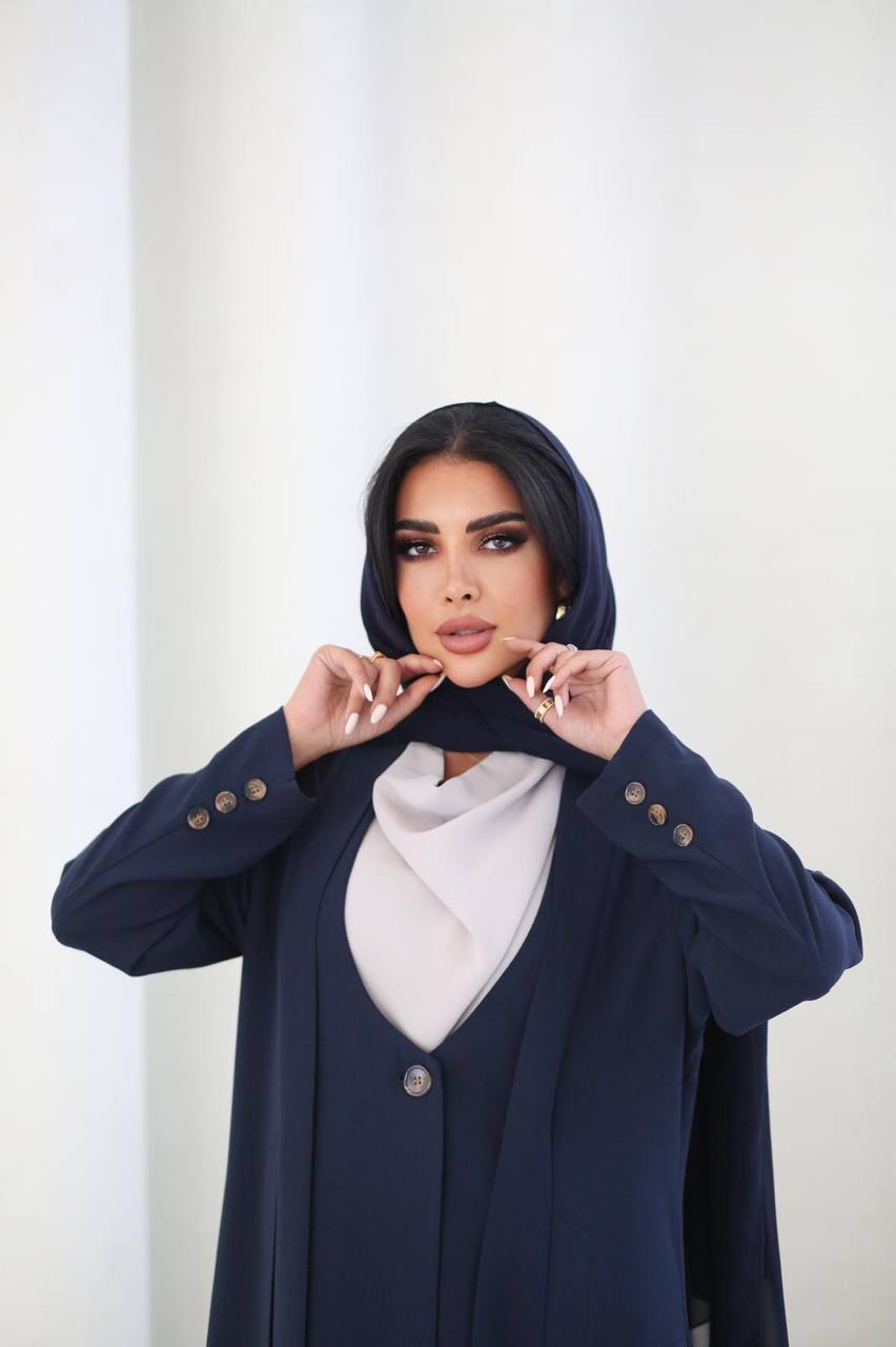 Abaya Blazer Crepe C:6489 Blue