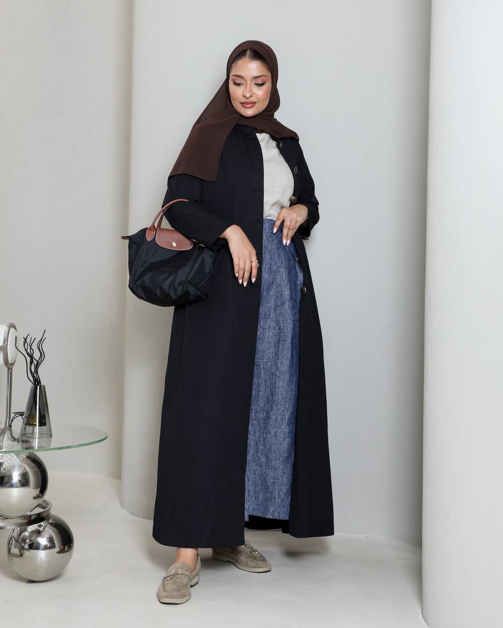 Black trench coat C:6657